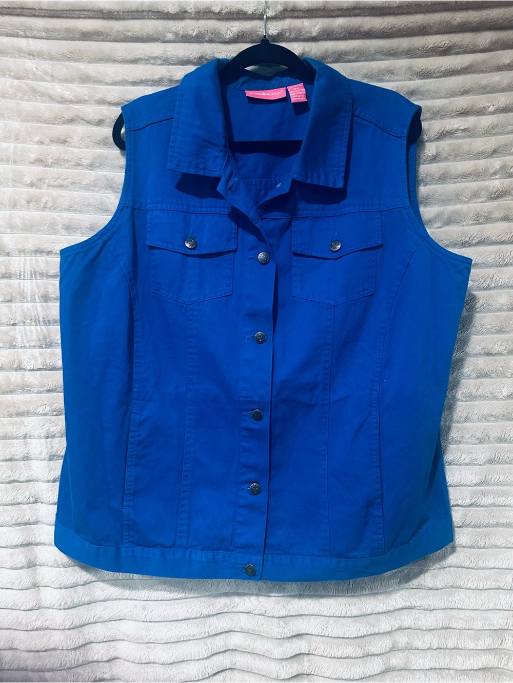Vintage royal blue button down vest